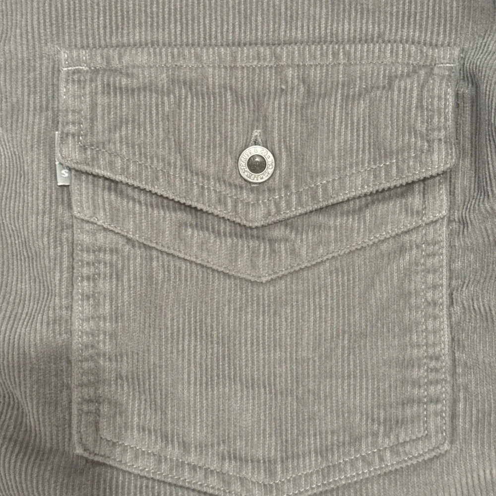 Levi's Silver Tab Gray Corduroy Long Sleeve Shirt Men's A Loose Fit 2 Pocket